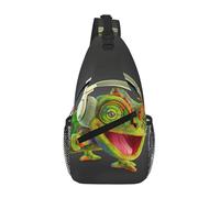 ASFgda Sac à dos tendance et léger caméléon pour écouter de la musique - Sac à dos à bandoulière décontracté pour homme