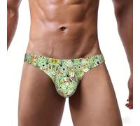 ASFgda Slip de bikini pour homme avec imprimé cochon d'Inde, taille basse, extensible, avec pochette de contour, doux et respirant, à porter au quotidien, Noir , XL