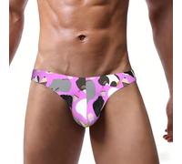 ASFgda Slip de bikini pour homme avec imprimé cochons d'Inde et cupcakes, taille basse extensible avec pochette de contour, doux et respirant, à porter au quotidien, Noir , S