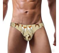 ASFgda Slip de bikini pour homme imprimé chiens beagle dessin animé, taille basse extensible avec pochette de contour, doux et respirant, usage quotidien, Noir , M