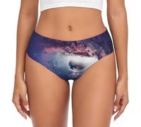ASFgda Sous-vêtements respirants pour femme avec imprimé univers abstrait, extensible, super doux et confortable, disponible en grande taille, Noir , 3XL