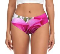 ASFgda Sous-vêtements respirants roses pour femme avec 4 imprimés, extensibles parfaitement, super doux et confortables, disponibles en grande taille, Noir , L