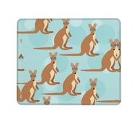 ASFgda Tapis de souris amusant pour kangourou imprimé zoo avec bords cousus, tapis de souris confortable avec base en caoutchouc antidérapant pour ordinateur/café/maison/bureau