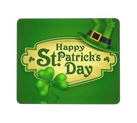 ASFgda Tapis de souris imprimé Happy St Patrick avec bords cousus, tapis de souris confortable avec base en caoutchouc antidérapant pour ordinateur/café/maison/bureau