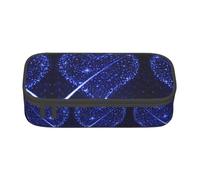 ASFgda Trousse à crayons durable de grande capacité avec imprimé cœur et étoile filante, trousse de maquillage portable, sac de rangement pour papeterie de bureau.