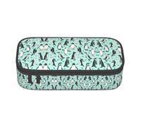 ASFgda Trousse à crayons durable de grande capacité avec imprimé pingouins mignons, trousse de maquillage portable, sac de rangement pour papeterie de bureau.