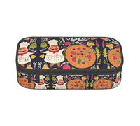 ASFgda Trousse à crayons durable de grande capacité avec imprimé pizza de chef, trousse de maquillage portable, sac de rangement pour papeterie de bureau.