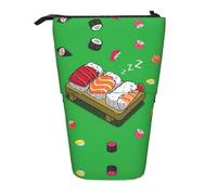 ASFgda Trousse à crayons télescopique avec imprimé sushi endormi debout, porte-crayons, trousse de rangement pour cosmétiques