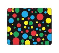 ASFgda Twister Tapis de souris imprimé à pois avec bords cousus, tapis de souris confortable avec base en caoutchouc antidérapant pour ordinateur/café/maison/bureau