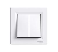 Asfora - Bouton-poussoir double unipolaire - Bornes d'ascenseur 10 A, blanc