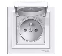 Prise électrique EPH2800621 - SCHNEIDER ELECTRIC - Asfora - 2P+T - IP44 - Blanc