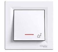asfora - Sonnette avec LED, interrupteur, interrupteur, prises, complet, schneider electric, Blanc, Neuf