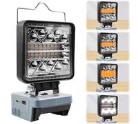 Asfrode Lampe sans fil pour Einhell Power X-Change 18 V - Lampe de travail LED sans fil avec port USB et Type-C - 1800 lm - 33 m - Portée d'éclairage : 180 ° - 6 modes de luminosité (sans batterie)