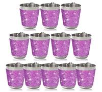 Asfrode Lot de 12 Verres à Shot en Acier Inoxydable 30ml avec Chaine, Petit Verre à Liqueur Réutilisable Métal à Suspendre pour Mariages Carnaval Fêtes Enterrement de Vie de Jeune Fille