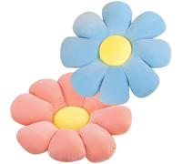 Asfrode Lot de 2 coussins en forme de fleur - Coussin de sol - Coussin de sol - Coussin de canapé - Coussin intérieur pour chambre à coucher, canapé, chaise