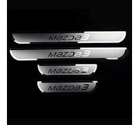 ASFSFF 4 PièCes Acier Inoxydable De Seuil Porte Voiture Plinthes pour Mazda 3 IV Sedan 2019-2024, Plaques de Protection de seuil de Porte extérieure de Voiture