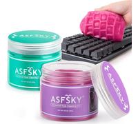 ASFSKY Gel Nettoyant Voiture Nettoyeur Clavier Slime Nettoyage pour Intérieur, Nettoyer la Poussière Cleaning Gel pour Automobile, Claviers, Électronique(Rose +Vert)