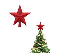 ASFWAGQ Étoile de Sapin de Noël - Décoration de Pointe de Sapin de Noël, Ornement Étincelant pour le Sommet de Sapin de Noël, Décoration pour Fête de Noël (Rouge, 10 cm)