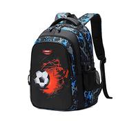 Asge Grand sac à dos d'école pour garçons pour adolescentes et filles, sac à dos de voyage pour hommes, imprimé football, sac à dos pour ordinateur portable 15,6 pouces, bleu, M, Sac à dos tyrolien