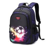 Asge Grand sac à dos d'école pour garçons pour adolescentes et filles, sac à dos de voyage pour hommes, imprimé football, sac à dos pour ordinateur portable 15,6 pouces, violet, M, Sac à dos tyrolien