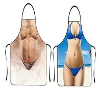 Asgens Drôle Tablier Grill Barbecue Tablier pour Hommes,Tabliers de Barbecue de Chef de Cuisine Cadeau D'anniversaire de Noël pour Mari, Femme, Papa, Maman Amis