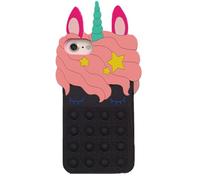 Asgens Fidget Pop Coque pour iPhone 6/6S/7/8/SE 2020, Dessin Animé Chat Noir Sables Mouvants Scintillantes Bulles Résistant aux Chocs Coque Souple en Silicone pour Apple iPhone 6/6S/7/8/SE 2020 4,7"