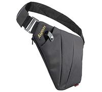 Asgens Sac Bandoulière des Sports de Poitrine Antivol Sécurité Bandoulière Sac de Messager pour Voyager en plein air (Noir/Pour Gaucher)