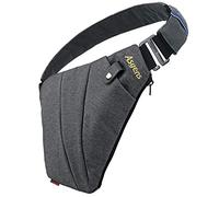 Asgens Sac Bandoulière des Sports Poitrine Antivol Sécurité Bandoulière Sac de Messager pour Voyager en plein air (Gris/Pour Gaucher)