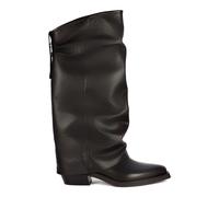 ASH - Bottes noires en cuir Liam avec sangle - Femme - Chaussures - Noir - Taille: 36 EU