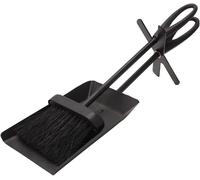 Ash Brush and Ash Scoop Set 15"" Cast Iron Handles Durable Cleaning Tools for Fireplace,Stove,BBQ and Fireplace