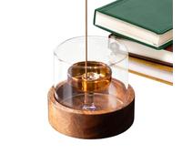 Ash Catcher Glass Incense Burner | Incense Stick Holder with Wooden Base