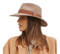 Ash Fedora - Chapeau Fedora Femme Homme Feutre de Laine Automne/Hiver Taille Ajustable - Taille: L-XL/59cm - Champignon