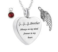 Ash pour frère humain, bijoux avec Birthstone Steel Brother toujours dans mon esprit ... pour les hommes femmes