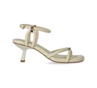 Ash - Sandale à Talon en Cuir Crème avec Clous - Femme - Chaussures - Blanc - Taille: 37 EU