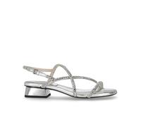 Ash - Sandale Argent à Talon Moyen et Strass - Femme - Chaussures - Gris - Taille: 37 EU