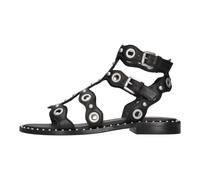 ASH - Sandale plate ornée d'œillets Pop - Femme - Chaussures - Noir - Taille: 36 EU