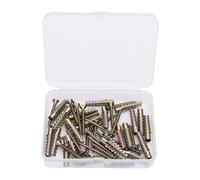 ASHATA 100Sets Ancrages à Expansion Vis M5 Cheville Murale Dentelée | Kit de réparation de charnière de porte, acier au carbone plaqué zinc, bois de béton pour cloisons sèches, conception à
