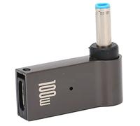 ASHATA 100W Type C Adaptateur USB C vers DC, Coudé à 90 Degrés Type C Femelle vers DC Mâle Adaptateur 4,5 Mm X 3 Mm Déclencheur D'émulateur PD pour Ordinateur Portable, 4,5 Mm X 3 Mm