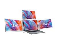 ASHATA 15,6 "Extenseur D'écran D'ordinateur Portable Triple, Portable 3 Moniteurs HD Complets avec Rapport de Contraste de Résolution 1000: 1 pour Un Poste de Travail Multi-tâches de 12" (Prise UE)