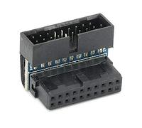 ASHATA 19 PIN Turn 90 Degree Turn Connector for Host Wiring Desktop Computer Accessories, USB3.0 High-Speed Signal Desktop Motherboard USBb.0 Socket 90 Degree Angled USB Socket Converter