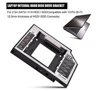 ASHATA 2.5'' HDD SSD ⅠⅡⅢ Support Adaptateur Caddy Disque Dur Baie Compatible 12,5 Mm HDD/SSD 12 Broches Lecteur Optique pour Window2K / XP / 2003 / Vista / 7 / /Mac 10 OS