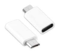 ASHATA 2 en 1 Micro USB mâle vers USB 3.0 Type C femelle Adaptateur convertisseur de synchronisation et connecteur de charge pour Android, Plug and Play (Blanc)