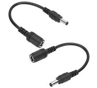 ASHATA 2 Pcs 7,4 X 5,0 Mm Femelle vers 5,5 X 2,5 Mm Mâle Câble D'extension d'alimentation CC pour Ordinateur Portable HP, Transfert de Charge Rapide, Noir