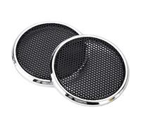 ASHATA 2 PCS Haut-Parleur Audio Couverture, 1 Pouce Audio Haut-parleurs Décoration Grilles de Protection Couverture étui en Acier, Rond