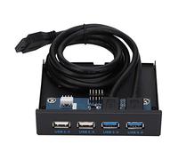 ASHATA 2 Ports USB 3.0 + 2 Ports USB 2.0 Panneau Avant 3,5 Pouces du Panneau Avant du Lecteur USB Lecteur de Disquette d'extension Panneau Avant