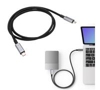 ASHATA 240W Type C Charge Rapide Câble 80Gbps 8K pour Ordinateurs Portables | Compatible USB 5.0, transfert de données de 100 Go en quelques secondes, configuration sur deux moniteurs, triple écran 4K