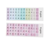 ASHATA 2pcs Skins de Clavier D'Ordinateur, Autocollants de Clavier Anglais Colorés pour Ordinateur Portable Ordinateur Portable de Bureau (A)