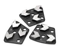 ASHATA 3 Pièces Meuleuse Diamantée Trapézoïdale Chaussures de Meulage de Béton 16# Noir, Ensemble de Disques de Meulage Diamantés pour Meuleuse de Béton, Outil de de Trapézoïdal Haute Performance à