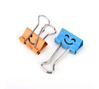ASHATA 40 Pièces Trombones de Reliure, Visage Souriant coloré créativité Mignonne Pinces à Reliure en Métal Pinces à Papier pour Bureau, Clip Moyen avec Une Forte Force de Serrage