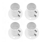 ASHATA 4Pcs Échelle de Piscine Support de Fixation à Bride pour Piscines | Acier inoxydable 304, trous pré-percés, installation facile, accessoire coulissant, support de poteau de quai de bateau